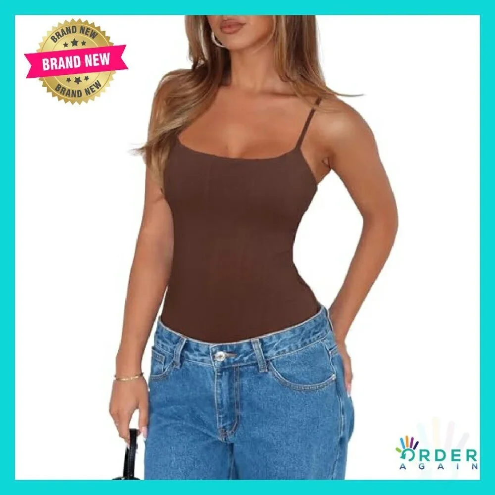 Sexy Square Neck Corset Bodysuit Adjustable Straps Backless Sleeveless Y2K